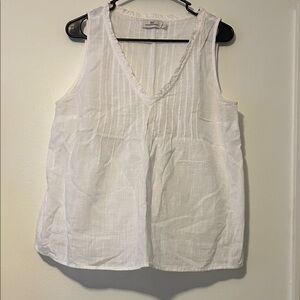 Vineyard Vines- Cotton Gauze White Sleeveless Women's Top, Size Medium